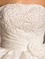 economico Abiti da sposa-Da principessa Senza bretelline Lungo Organza / Taffetà Abiti da sposa su misura con Perle / Con applique / Gonna con riprese di LAN TING BRIDE®