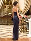 cheap Evening Dresses-Sheath / Column Open Back Dress Formal Evening Military Ball Floor Length Sleeveless Sweetheart Satin with Crystals Ruffles 2024