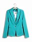 abordables Manteaux &amp; Vestes Femme-Blazer Aux femmes,Couleur Pleine Toutes les Saisons Manches Longues Bleu / Rose / Noir / Vert / Jaune Polyester Moyen