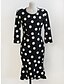 cheap Women&#039;s Dresses-Going out Trumpet/Mermaid Above Knee Dress, Polka Dot Round Neck