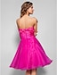 cheap Special Occasion Dresses-Ball Gown Open Back Dress Cocktail Party Prom Knee Length Sleeveless Sweetheart Organza with Sash / Ribbon Bow(s) Ruched 2023