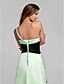 cheap Bridesmaid Dresses-A-Line One Shoulder Floor Length Satin Bridesmaid Dress with Crystal Brooch / Ruched by LAN TING BRIDE®