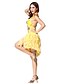 זול הלבשה לריקודים לטיניים-של Dancewear נשים המדהימות רקמת פרחים ואגלי ללא משענת פוליאסטר ריקוד הלטיני שמלה (צבעים נוספים)