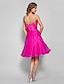 cheap Special Occasion Dresses-Ball Gown Open Back Dress Cocktail Party Prom Knee Length Sleeveless Sweetheart Organza with Sash / Ribbon Bow(s) Ruched 2023