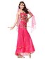 cheap Belly Dancewear-Belly Dance Outfits Women&#039;s Performance Chiffon Sequined Beading Coins Sequins Sleeveless