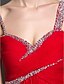 cheap Special Occasion Dresses-Sheath / Column Open Back Prom Formal Evening Dress Straps Sleeveless Floor Length Chiffon with Criss Cross Beading 2020