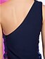 cheap Cocktail Dresses-Sheath / Column Holiday Cocktail Party Dress One Shoulder Sleeveless Knee Length Stretch Satin Jersey with Side Draping 2021