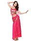 cheap Belly Dancewear-Belly Dance Outfits Women&#039;s Performance Chiffon Sequined Beading Coins Sequins Sleeveless