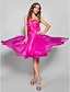 cheap Special Occasion Dresses-Ball Gown Open Back Dress Cocktail Party Prom Knee Length Sleeveless Sweetheart Organza with Sash / Ribbon Bow(s) Ruched 2023