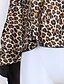 cheap Women&#039;s Lingerie-SAMUEL Black Leopard Satin Short Front Long Back Long Skirt 7040