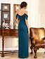 cheap Special Occasion Dresses-Sheath / Column Minimalist Dress Holiday Floor Length Sleeveless Sweetheart Neckline Georgette with Side Draping Split Front 2022