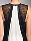 Χαμηλού Κόστους Βραδινά Φορέματα-Ίσια Γραμμή Άσπρο Μαύρο Party Wear Επίσημο Βραδινό Φόρεμα Με Κόσμημα Αμάνικο Μακρύ Ζορζέτα με Που καλύπτει Εισαγωγή δαντέλας 2020 / Ψευδαίσθηση