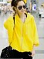 economico Maglie donna-Coreano Pure Coat Colore Zipper Felpa con cappuccio da Lizi donne (giallo)
