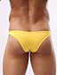 baratos Moda Íntima Exótica para Homem-Homens 1 Peça Super Sexy Cuecas Sólido Amarelo