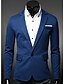 cheap Men&#039;s Outerwear-Men&#039;s Solid Casual Blazer,Cotton / Linen Long Sleeve Black / Blue / Red / Gray