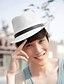 cheap Women&#039;s Hats-Unisex Fedora Hat Straw Hat Straw Casual - Solid Colored Summer White Black Khaki / Hat &amp; Cap