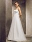 cheap Wedding Dresses-A-Line Strapless Floor Length Tulle Made-To-Measure Wedding Dresses with Bowknot / Beading / Sash / Ribbon by LAN TING BRIDE®