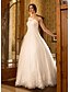 cheap Wedding Dresses-Ball Gown One Shoulder Sweep / Brush Train Lace / Tulle Regular Straps Country Illusion Detail Made-To-Measure Wedding Dresses with Beading / Appliques / Sash / Ribbon 2020