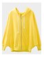 abordables Tops Femmes-Coréen pur Manteau Couleur Zipper capuche Lizi femmes (jaune)