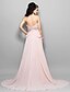 cheap Special Occasion Dresses-Sheath / Column Strapless Sweep / Brush Train Chiffon Open Back Prom / Formal Evening Dress with Beading / Crystals / Side Draping by TS Couture®