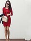 billige Damekjoler-JFS Korea sytle Kvinner Langermet OL Slim Fit Simple Dress