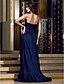 cheap Special Occasion Dresses-A-Line Strapless Floor Length Taffeta Open Back Formal Evening Dress with Flower by TS Couture®