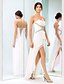 זול לאירועים מיוחדים חיסול-מעטפת \ עמוד לב (סוויטהארט) א-סימטרי שיפון גב פתוח / גבוה נמוך נשף רקודים / ערב רישמי שמלה עם חרוזים על ידי TS Couture®