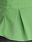 abordables Tops de tallas grandes-Mujer Blusa Color sólido Diario Plisado Volante Manga Corta Tops Ropa de calle Verde Blanco
