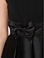 cheap Bridesmaid Dresses-Ball Gown / A-Line Jewel Neck Knee Length Chiffon / Satin Bridesmaid Dress with Sash / Ribbon / Bow(s)
