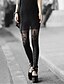 cheap Leggings-Women&#039;s Daily Going out Work Sexy Basic Legging Jacquard Solid Colored Lace Mid Waist Black One-Size / Club