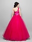זול שמלות ערב-נשף בהשפעת וינטאג&#039; שמלה בת מצווה נשף רקודים עד הריצפה ללא שרוולים כתפיה אחת טול עם אסוף חרוזים 2023