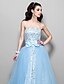 abordables Vestidos de Ocasión Especial-Corte en A Salón Princesa Sin Tirantes Hasta el Suelo Tul Lentejuelas Fiesta de baile / Evento Formal / Quinceañera / Dulces 16 Vestido