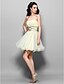 Χαμηλού Κόστους Κοκτέιλ Φορέματα-Γραμμή Α χαριτωμένο στυλ Καλωσόρισμα Κοκτέιλ Πάρτι Φόρεμα Καρδιά Στράπλες Αμάνικο Κοντό / Μίνι Τούλι με Χάντρες Πούλιες Που καλύπτει 2021