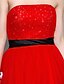 cheap Prom Dresses-A-Line 1950s Holiday Homecoming Cocktail Party Dress Strapless Sleeveless Knee Length Tulle with Sash / Ribbon Draping 2020