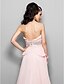 cheap Special Occasion Dresses-Sheath / Column Strapless Sweep / Brush Train Chiffon Open Back Prom / Formal Evening Dress with Beading / Crystals / Side Draping by TS Couture®