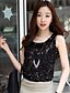 cheap Tank Tops &amp; Camis-Women&#039;s Tank Top Solid Colored Sequins U Neck Casual Tops Black Gold