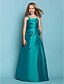 cheap Junior Bridesmaid Dresses-Princess / A-Line Spaghetti Strap Floor Length Taffeta Junior Bridesmaid Dress with Side Draping / Flower