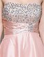 cheap Special Occasion Dresses-A-Line / Princess Strapless Floor Length Tulle / Stretch Satin Prom / Formal Evening Dress with Beading / Ruched by TS Couture®