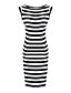 cheap Women&#039;s Dresses-CD Secy Stripes Slim Dress-H0953