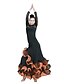 cheap Ballroom Dancewear-Ballroom Dance Dresses Women&#039;s Training Tulle Ruffles Long Sleeve Natural
