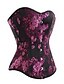 cheap Corsets-Women&#039;s Cotton Hook &amp; Eye Overbust Corset - Floral, Print Purple S M L / Going out / Club / Sexy