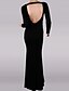 billige Kjoler-DEFANIA Kvinder Sexy Backless Split Long Dress (Black)