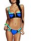 cheap Women&#039;s Swimwear &amp; Bikinis-Women&#039;s Swimwear Bikini Swimsuit Color Block Pink Blue Straped Bathing Suits Sports Push-up