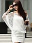 levne Dámské šaty-LUOSHANJI Dámská Korean Elegantní Sexy Bodycon Dress (White)