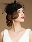 billige Coiffer-fascinators Hatter Hodeplagg Ull tallerkenhatt Pillebokshatt Kentucky Derby Hesteløp Damenes dag Melbourne Cup cocktail Elegant Med Sløyfe Perlearbeid Hodeplagg Hodeplagg