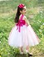 cheap Flower Girl Dresses-Ball Gown Tea Length Flower Girl Dress - Satin Tulle Sleeveless Jewel Neck with Flower