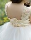 זול שמלות לילדות פרחים-נשף באורך הקרסול שמלה לנערת הפרחים  מסיבת החתונה שמלת נשף חמודה סאטן עם מתאים 3-16 שנים