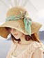 billige Stråhatte-Kvinders mode klud Bowknot Beach Hat