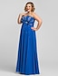 cheap Special Occasion Dresses-Sheath / Column Open Back Dress Prom Formal Evening Floor Length Sleeveless Strapless Chiffon with Bow(s) Beading Side Draping 2023