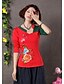 cheap Women&#039;s T-shirts-TS Ethnic Chinese Style Embroidery Contrast Color Halter T-Shirt Top